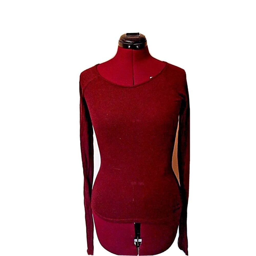 Brandy Melville Women’s Maroon Sweater Pullover One Size Wool Blend Long Sleeve